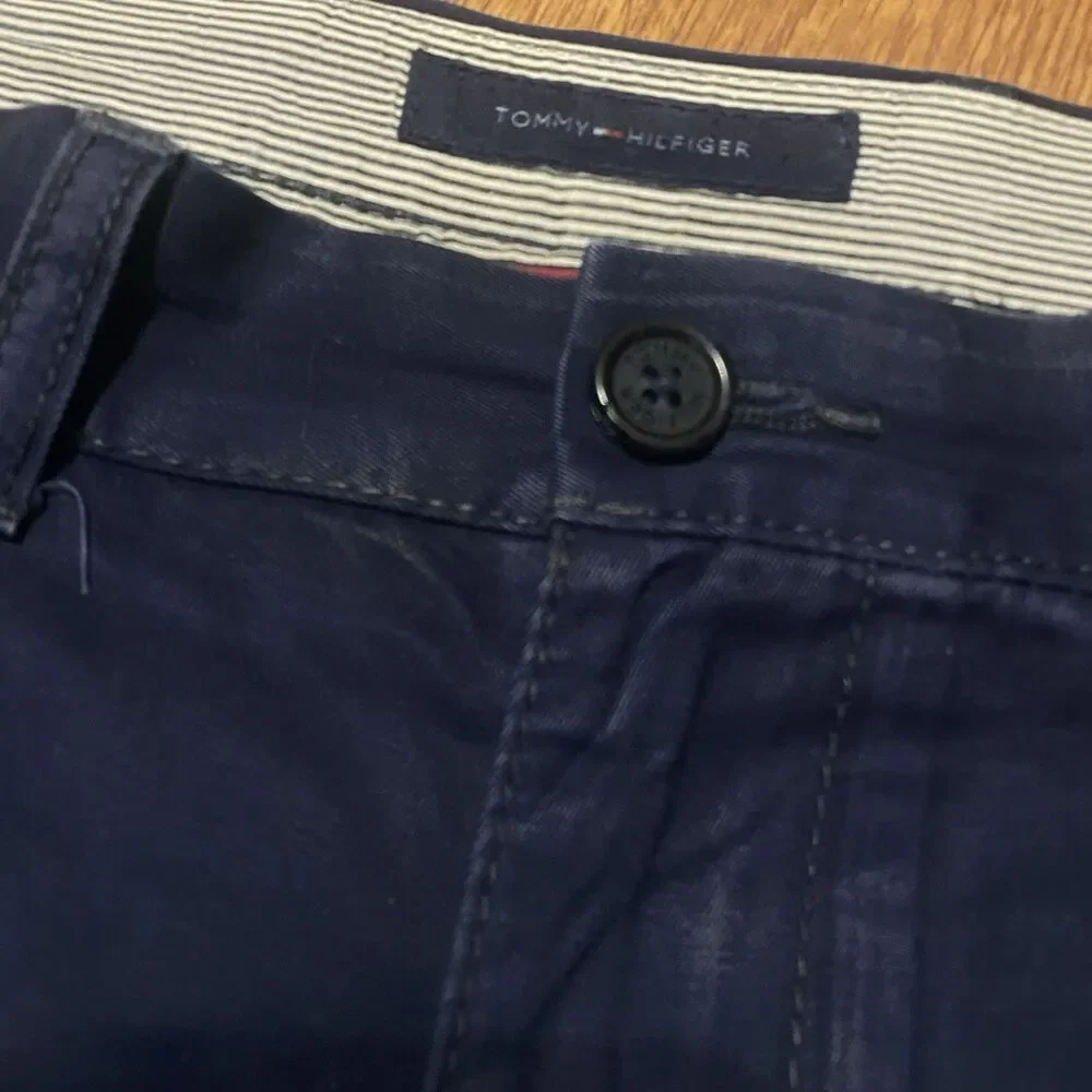 Tommy Hilfiger Mens Chino Pants Trousers 34x30 Navy Cotton Missing Back Buttons